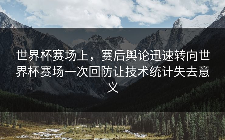 世界杯赛场上，赛后舆论迅速转向世界杯赛场一次回防让技术统计失去意义