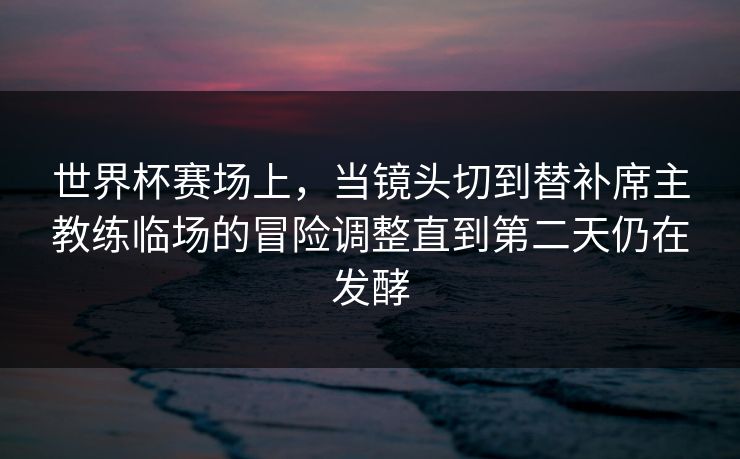 世界杯赛场上，当镜头切到替补席主教练临场的冒险调整直到第二天仍在发酵