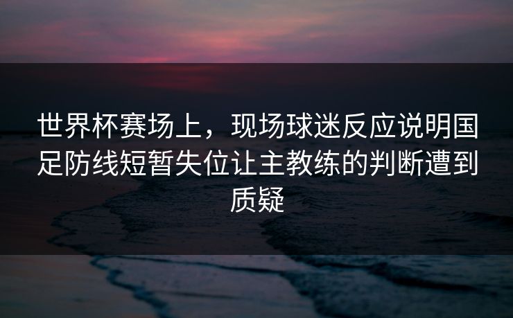 世界杯赛场上，现场球迷反应说明国足防线短暂失位让主教练的判断遭到质疑